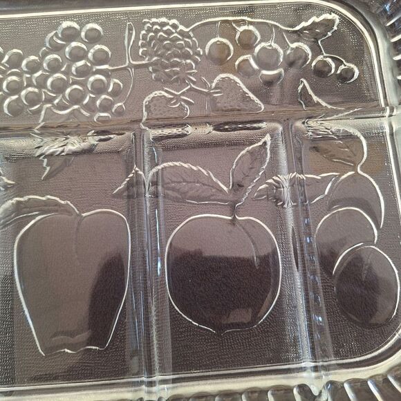 Vintage Indiana Glass Vintage Crystal Happenings 5-Part Relish Tray 60s No. 3678 - Picture 5 of 16
